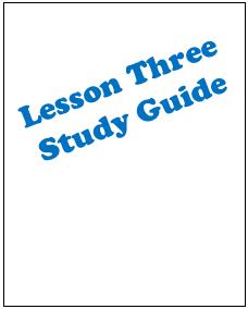 Image that says lesson three study guide