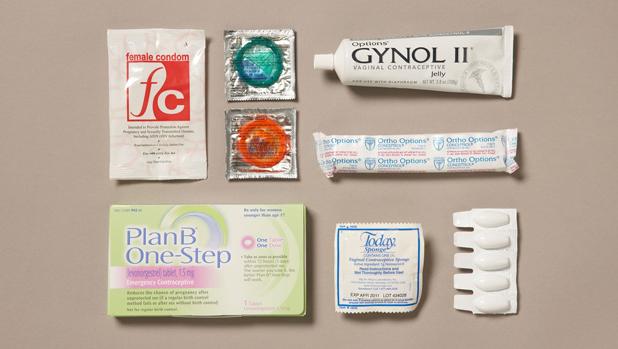 Photograph of various over-the-counter birth control methods. Click on the image to go to the Bedsider article about over-the-counter methods.